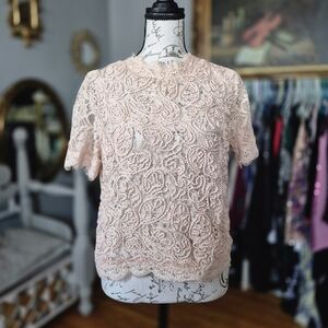 Zara Trafaluc Collection Baby Pink Girlhoodcore Lace Blouse Large